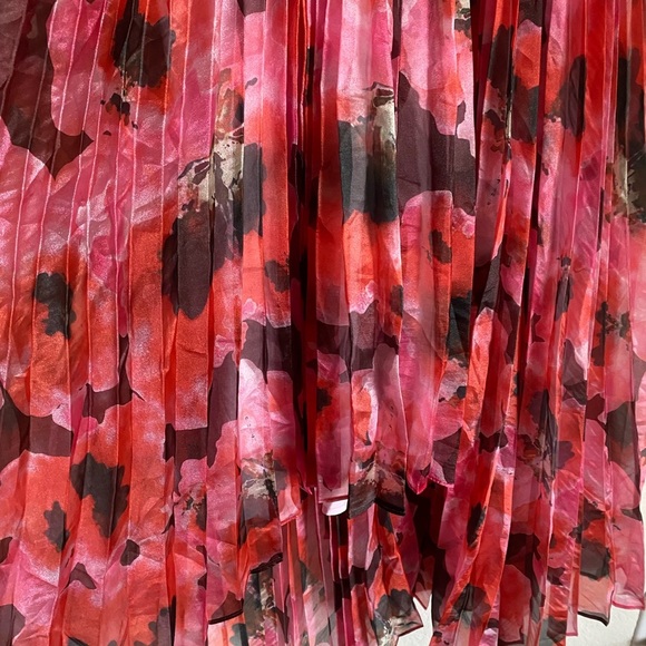 Bibhu Mohapatra Collective Pleated Floral Chiffon Hi-lo Hem Elegant Dress 2 - Picture 12 of 16